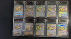 2025 Pokemon Japanese Pikachu ex 044/193 TOC 10 PRISTINE Graded Card Lot*10 GL15 - Image 1