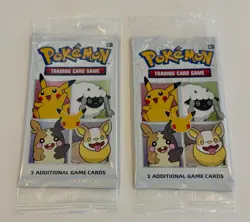 (2) NEW SEALED 2021 Pokemon General Mills 25th Anniversary 3 Card Booster Packs - Image 1