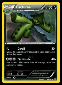 2015 XY - BREAKthrough Cacturne #88 Non Holo Pokemon Card - Image 1