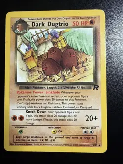 Dark Dugtrio 23/82 Non Holo Rare Team Rocket Pokemon Card - Image 1