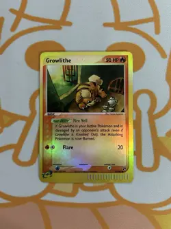 Growlithe 65/100 EX Sandstorm 2003 Reverse Holo e-Series Pokemon Card - Image 1