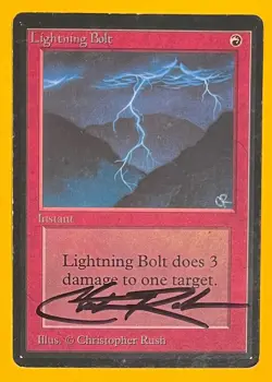 MTG LIGHTNING BOLT (Signed) Beta (OldManMTG 013-315) - Image 1