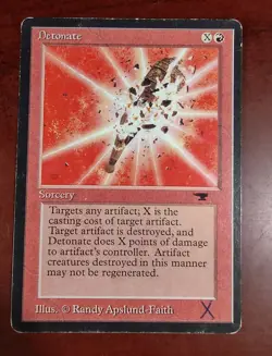 DETONATE mtg INKED DAMAGED Antiquities 1 Unc - Image 1
