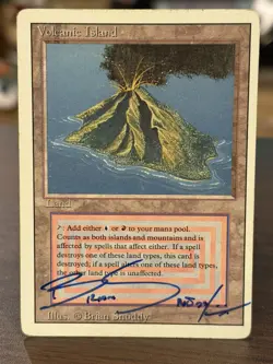 MTG Revised Dual Land Volcanic Island Reserved List 1994 Magic LP Signed - Image 1