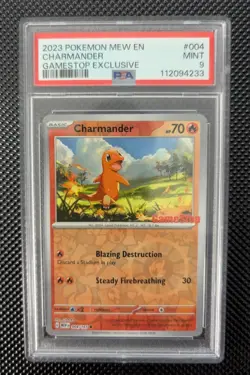 Pokemon 151 Charmander 004/165 Reverse Holo GameStop Stamped Promo PSA 9 - Image 1