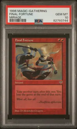 Final Fortune - Mirage - MTG - GEM MINT - PSA 10. POP 3. See MTG in Store - Image 1