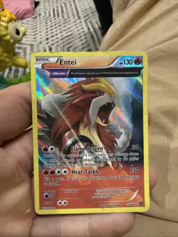 Pokemon TCG Entei 15/98 XY Ancient Origins Holo Card Dmg - Image 1