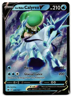 Ice Rider Calyrex V 045/198 - 🌊 Chilling Reign V Rare Pokemon TCG Holo 🖤 - LP - Image 1