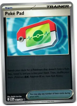 Poke Pad 198/217 - 🌊 ME: Ascended Heroes Pokemon TCG Reverse Holo 🖤 - M/LP - Image 1