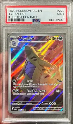 2023 Pokemon Paldea Evolved Tyranitar Illustration Rare 222/193 PSA 9 Mint - Image 1