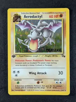 1999 Pokemon AERODACTYL #1/62 Fossil 1st Edition Unlimited Galaxy Star Holo Rare - Image 1