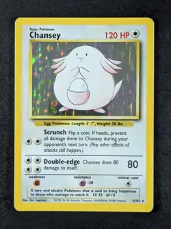 1999 Pokemon CHANSEY #3/102 Base Set Unlimited Galaxy Star Holo Rare English - Image 1
