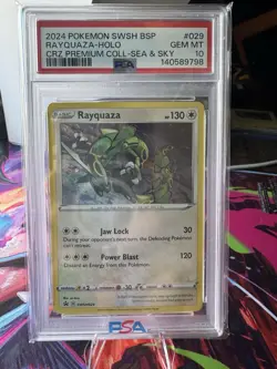 Pokemon TCG Rayquaza SWSH029 Cosmos Holo Black Star Promo PSA 10 - Image 1