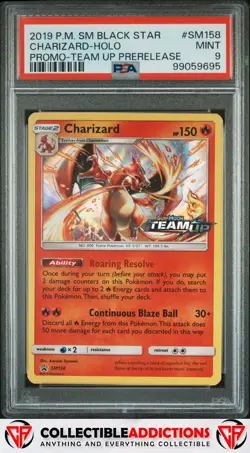 2019 Pokemon Sm Black Star Promo #SM158 Charizard Holo Prerelease PSA 9 - Image 1