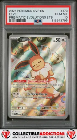 2025 Pokemon Black Star Promo #173 Eevee Prismatic Evolutions Etb PSA 10 - Image 1