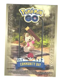 Timburr No 0532 Pokemon Center Go Community Day CAMPAIGN Sticker Japan Exclusive - Image 1