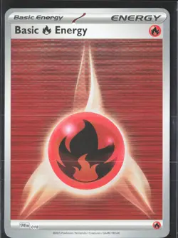 Pokemon Fire Energy Horizontal Holo SVE 018 SV: Black Bolt White Flare - Image 1