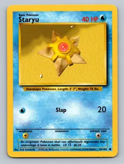 Staryu 65/102 Base Set Common LP Pokemon - Image 1
