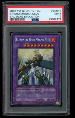 G2U Yugioh Elemental Hero Magma Neos TAEVEN043 Secret Rare 1st Ed PSA 9 MINT - Image 1