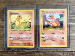 🔥 Shadowless 🔥 Charmander & Charmeleon 46/102 & 24/102 Base Set - 2 Cards - Image 1