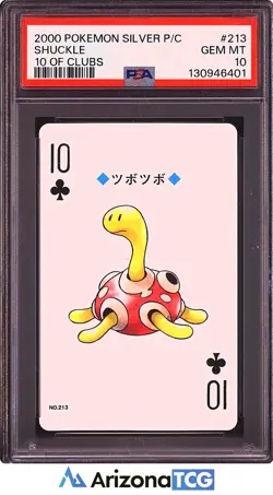 Pokemon 2000 Shuckle 213 10 Of Clubs Silver Playing Cards Japanese GEM MT PSA 10 - Image 1