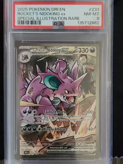 Pokemon TCG Team Rockets Nidoking EX 233/182 Destined Rivals PSA 8 - Image 1