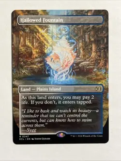 MTG Lorwyn Eclipsed Hallowed Fountain Borderless RARE NM - Image 1