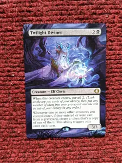 Twilight Diviner MTG Lorwyn Eclipsed Hand Painted Borderless Full Altered Art v - Image 1