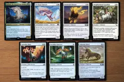 Set of 14 Green & White Unicorn Creatures *NM* (Magic MTG) Good-Fortune Unicorn - Image 3