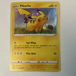 Pokemon Pikachu SWSH039 Promo Holo Basic Card SWSH Sword & Shield - Image 1
