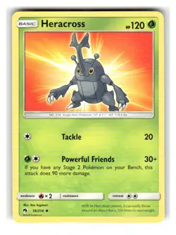 Heracross 18/214 Uncommon Lost Thunder Pokemon Near Mint - Image 1