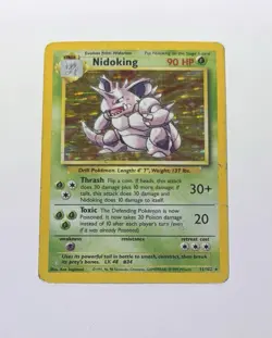 Nidoking 11/102 Holo Rare, Base Set Edition Pokemon Card 1999 WOTC MP - Image 1