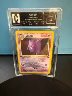 1999 Pokemon Fossil 1st Edition #5 Gengar HOLO RARE HCG MINT 9 Grade❣ - Image 1