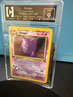 1999 Pokemon Fossil 1st Edition #5 Gengar HOLO RARE HCG MINT 9 Grade❣ - Image 3