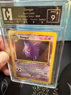1999 Pokemon Fossil 1st Edition #5 Gengar HOLO RARE HCG MINT 9 Grade❣ - Image 4