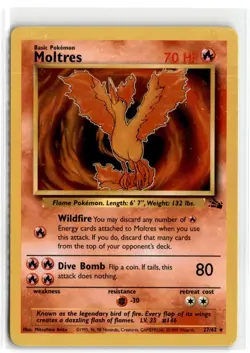 1999 POKEMON CLASSIC - FOSSIL MOLTRES BASIC/RARE #27 - Image 1