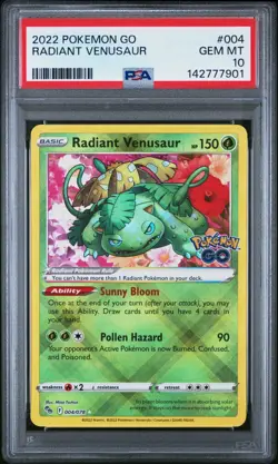 PSA 10 RADIANT VENUSAUR 004/078 POKEMON GO ✨ - Image 1