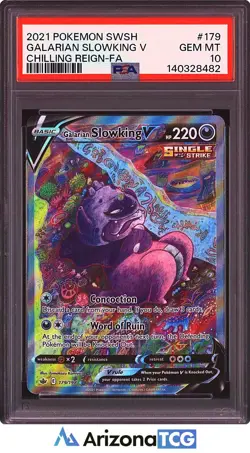 Pokemon 2021 Galarian Slowking V 179/198 Full Art Chilling Reign GEM MINT PSA 10 - Image 1