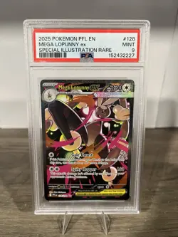 2440 Mega Lopunny ex 2025 Pokemon Phantasmal Flames #128 SIR PSA 9 - Image 1