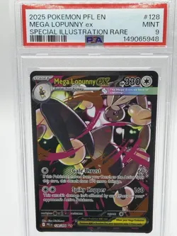 Mega Lopunny ex 128/094 SIR Pokemon Phantasmal Flames PSA 9 - Image 1