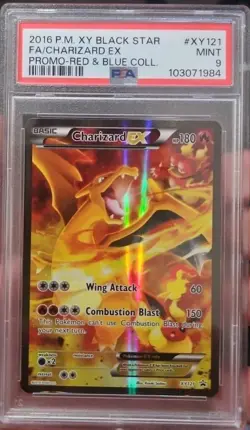2016 POKEMON XY PROMO RED & BLUE FULL ART/CHARIZARD EX PSA 9 - Image 1
