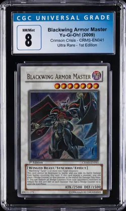 2009 YU-GI-OH! CRIMSON CRISIS ULTRA RARE - 1ST ED BLACKWING ARMOR MASTER CGC 8 - Image 1
