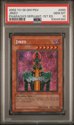 Jinzo PSV-000 1st Edition Secret Rare Yugioh PSA 10 *350 - Image 1
