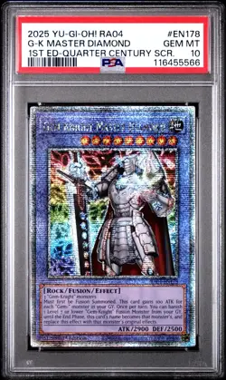 PSA 10 Gem-Knight Master Diamond QCR RA04-EN178 Stampede YuGiOh Quarter Century - Image 1