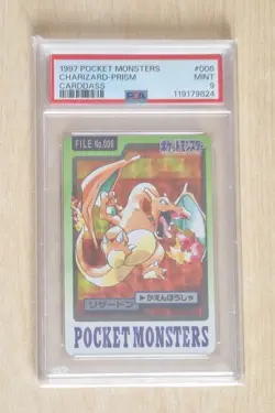 PSA 9 Charizard Prism Pokemon Card #006 1997 Holo Pocket Monsters Carddass Mint - Image 1