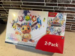 Pokemon TCG Prismatic Evolutions ETB with Booster Bundle Costco 2-Pack Sealed - Image 1