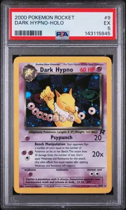 2000 Pokemon Rocket #9 Dark Hypno-Holo (PSA 5) - Image 1