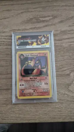 Pokemon 2000 Team Rocket Dark Charizard Card 21/82 Ace Graded 6 - Image 1
