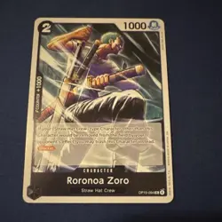 Bandai Roronoa Zoro Character Card OP15-094 Blocker 1000 Power English One Piece - Image 1