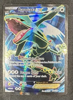 Rayquaza EX (Full Art) 104/108 Roaring Skies XY Holo Pokemon Card TCG - Image 1